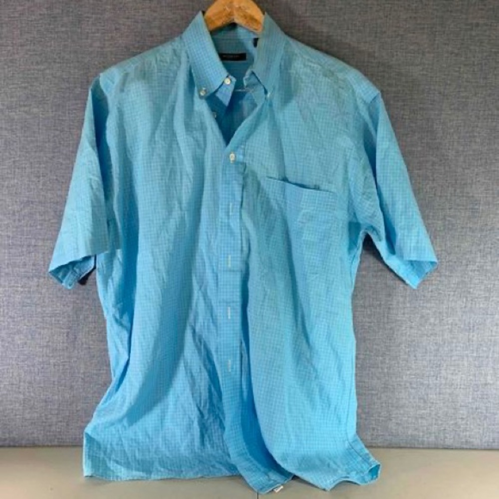 Burberry Men's Blue Plaid Shirt